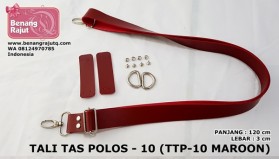 TALI TAS POLOS 10 (TTP 10 MAROON) - 120cm x 3cm benang rajut q