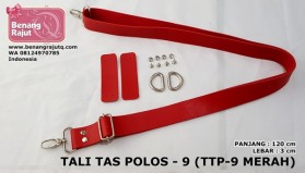 TALI TAS POLOS 9 (TTP 9 MERAH) - 120cm x 3cm benang rajut q